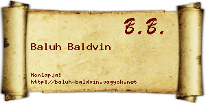 Baluh Baldvin névjegykártya